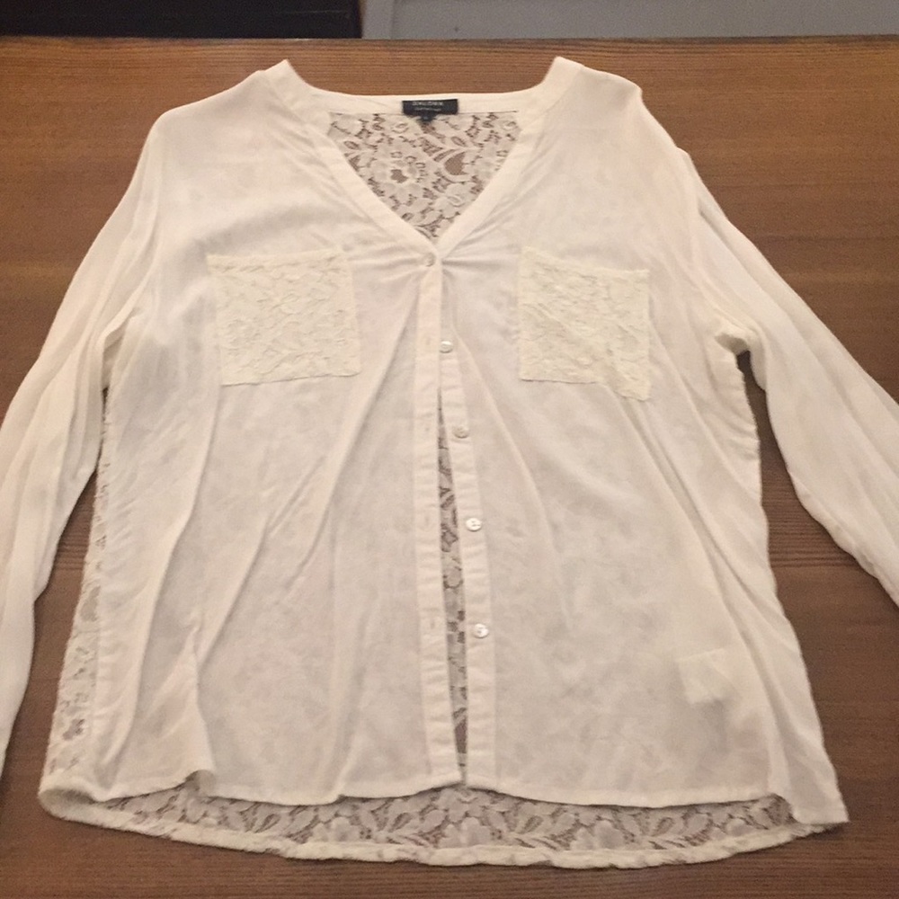 Zalora white lace shirt